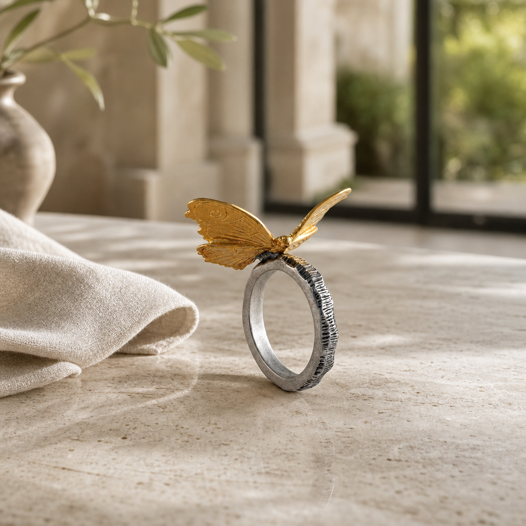 Gold Butterfly Napkin Ring 3