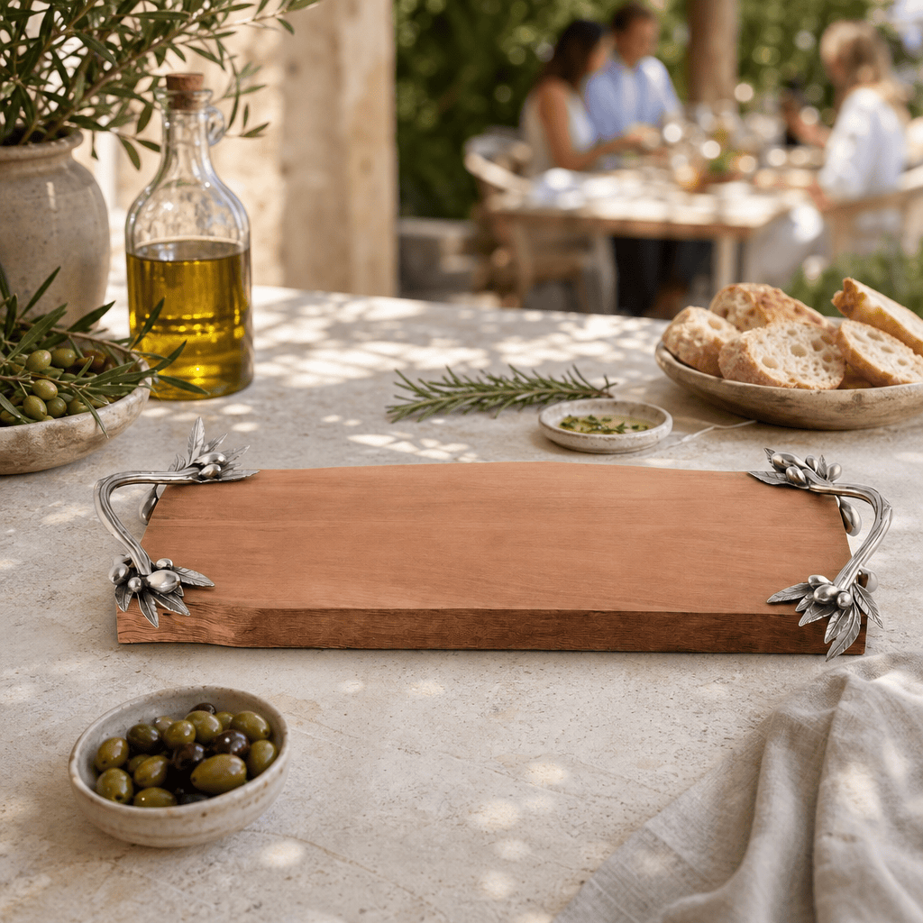Pewter Olive Handle Charcuterie Board 5