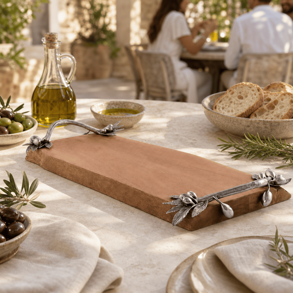 Pewter Olive Handle Charcuterie Board 7