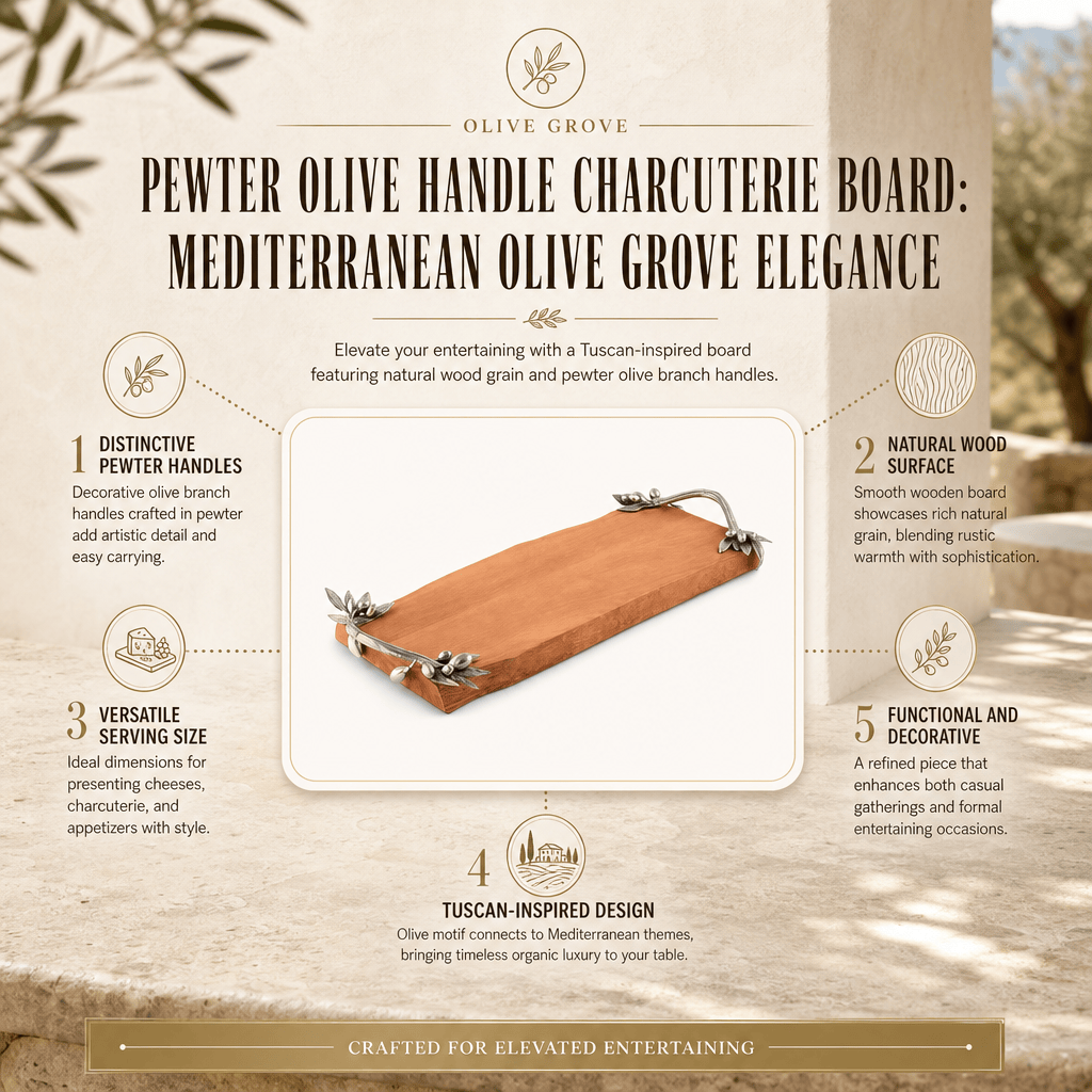 Pewter Olive Handle Charcuterie Board 9