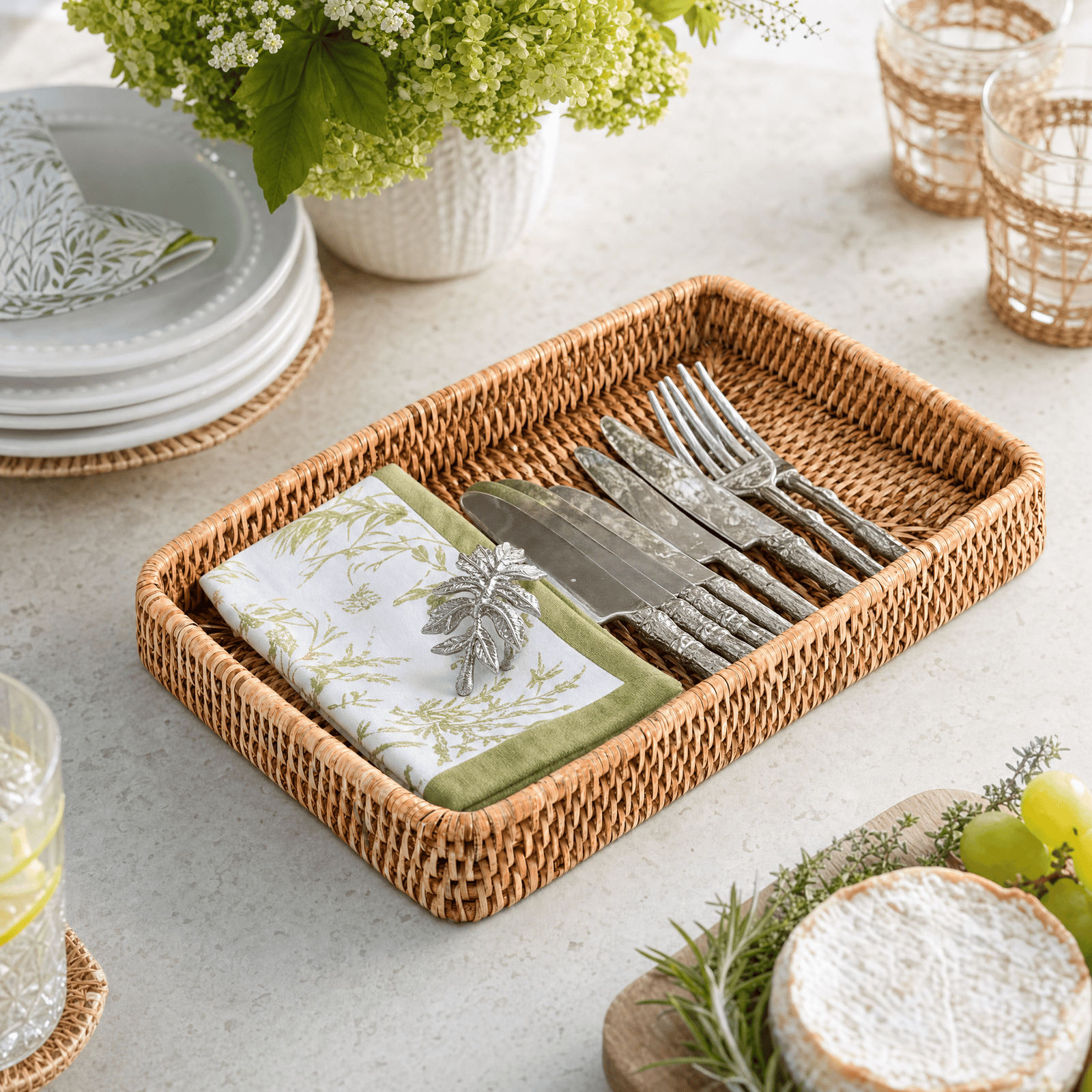 Catchall Tray Hand Woven Wicker Rattan 9