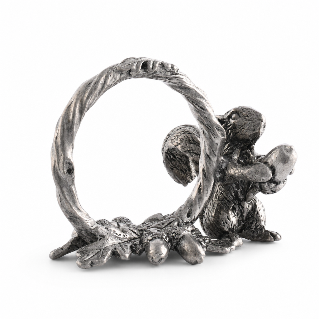 Pewter Squirrel Branch Napkin Ring 1