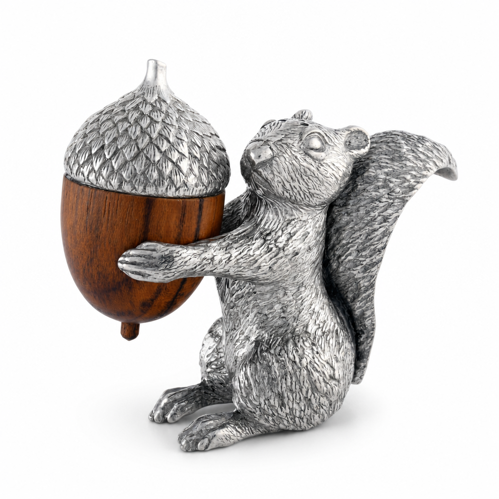 Squirrel with Wood Acorn Salt & Pepper Set 1
