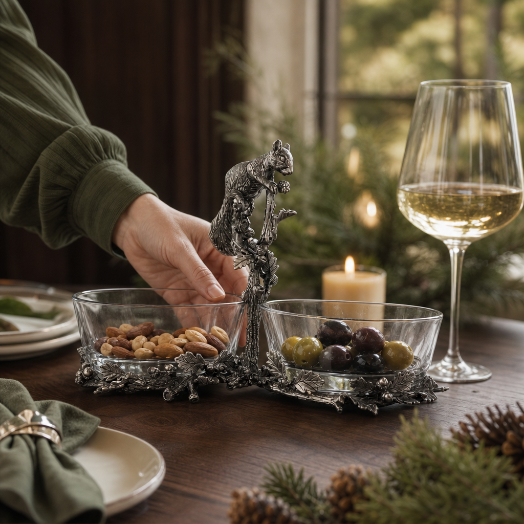 Squirrel Double Dish Condiment Server 6