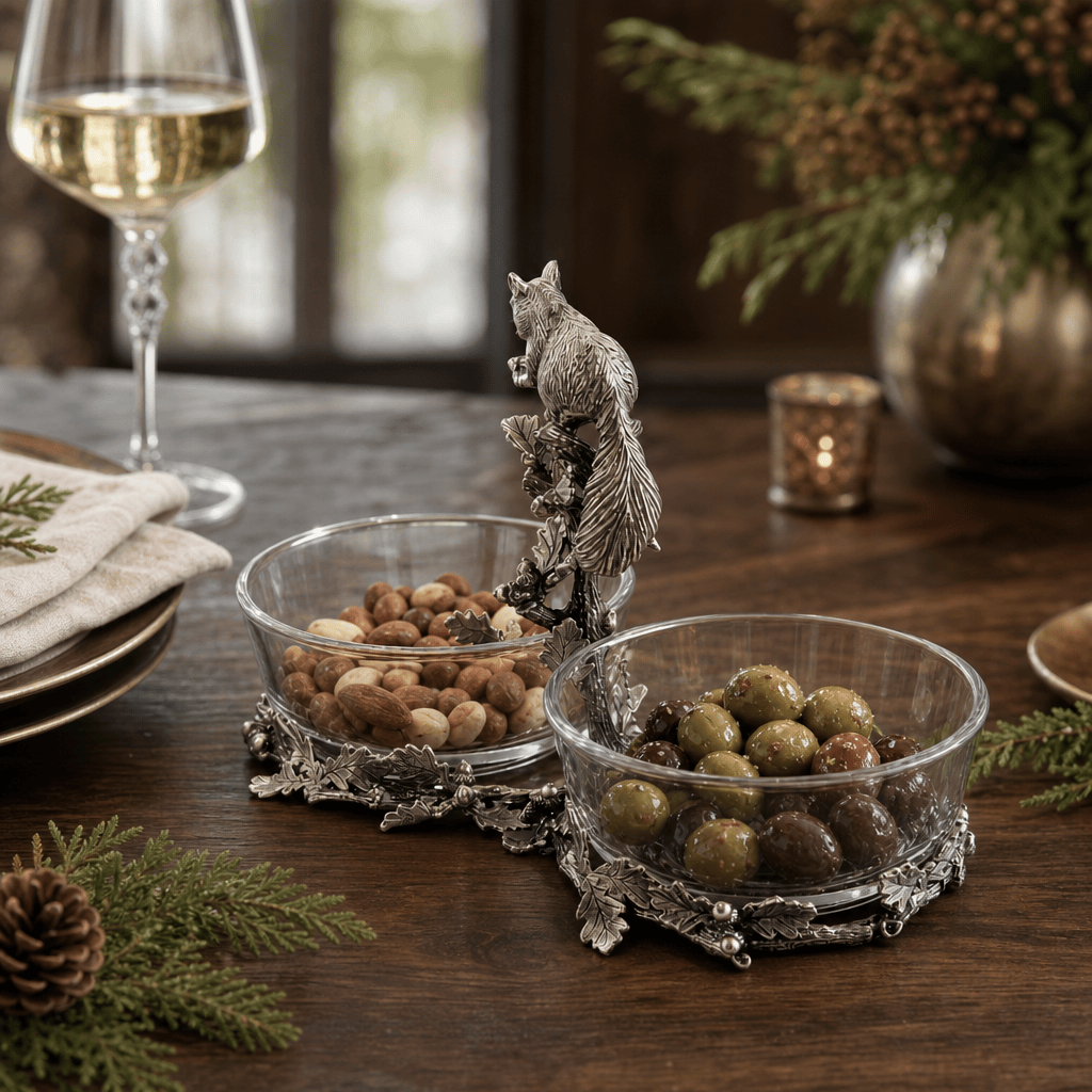 Squirrel Double Dish Condiment Server 9