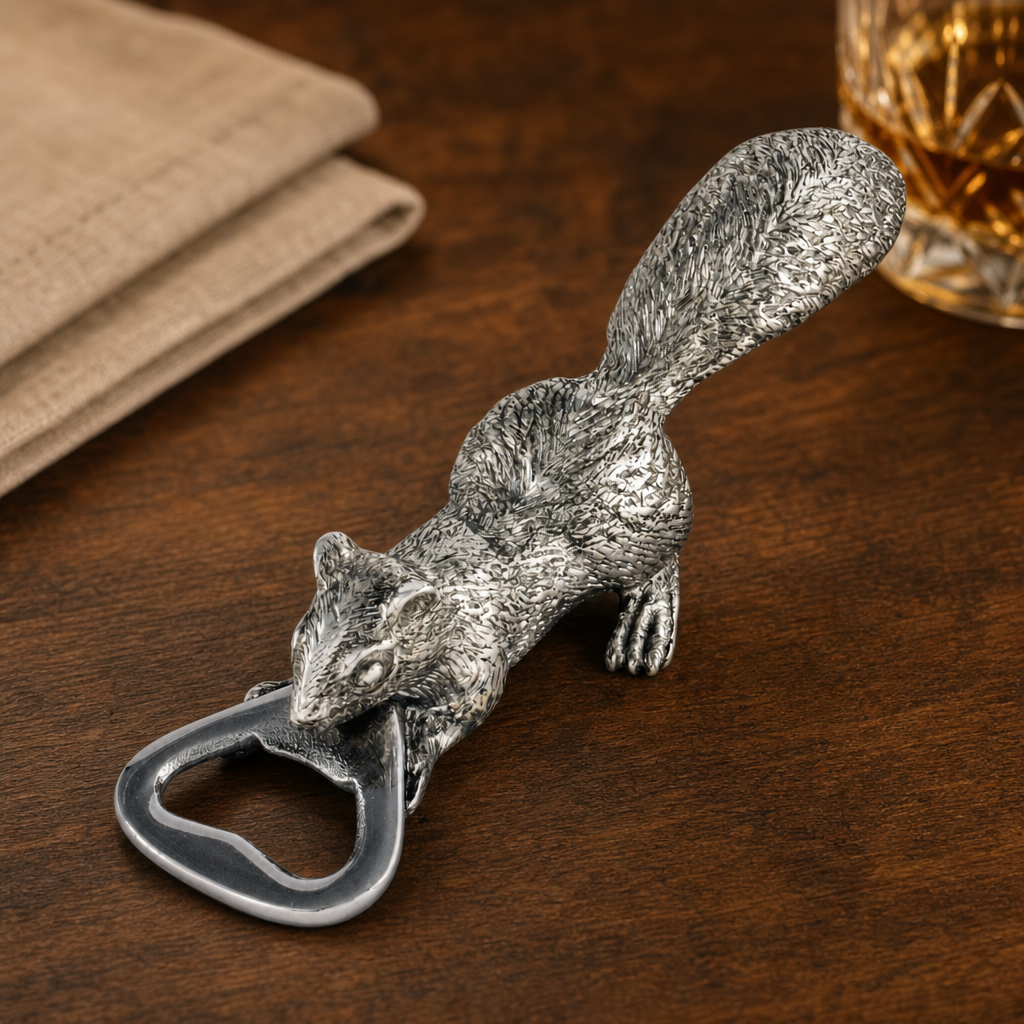 Squirrel Pewter Bottle Opener 2