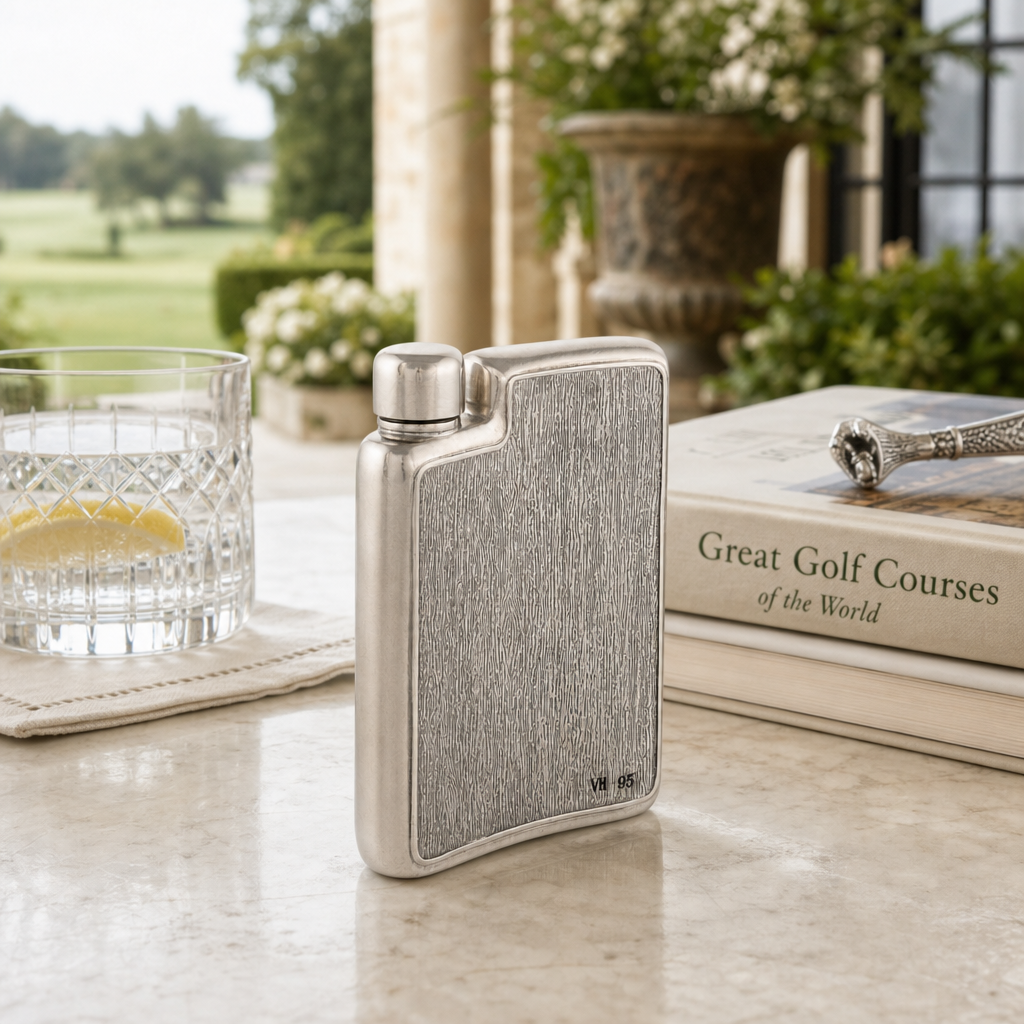 Golfer Pewter Flask 8