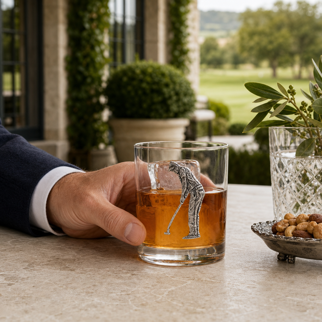 Golfer Double Old Fashioned Glass 6