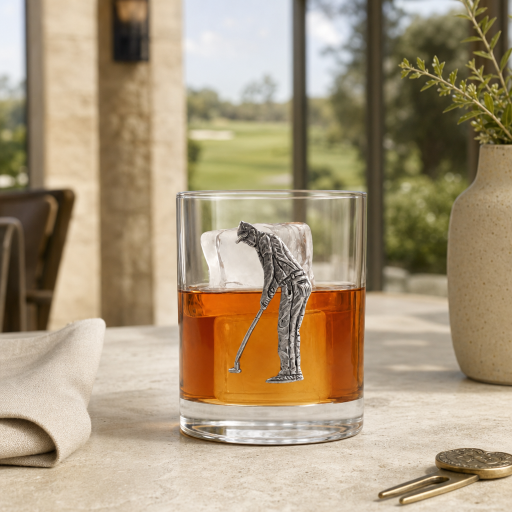 Golfer Double Old Fashioned Glass 2