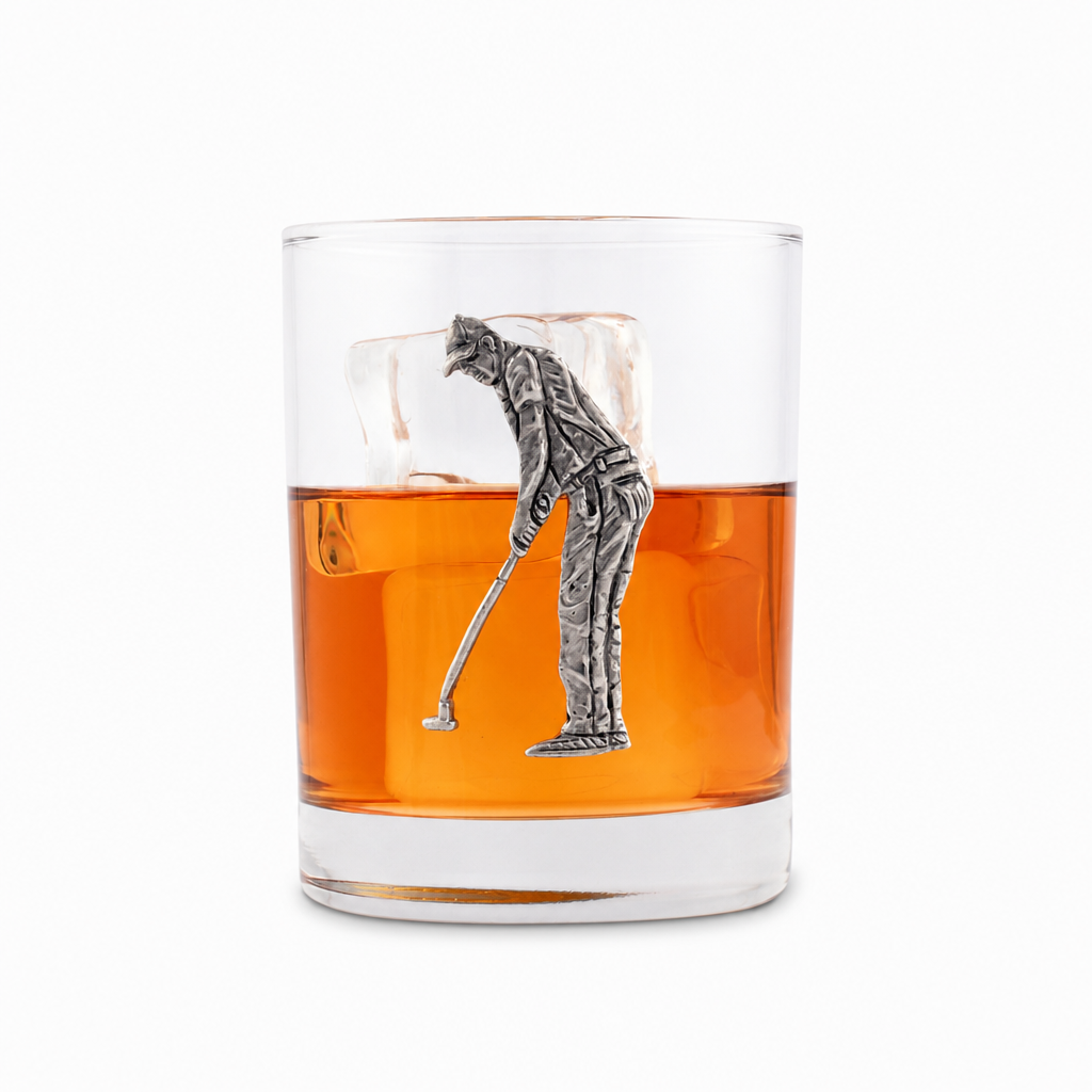 Golfer Double Old Fashioned Glass 1