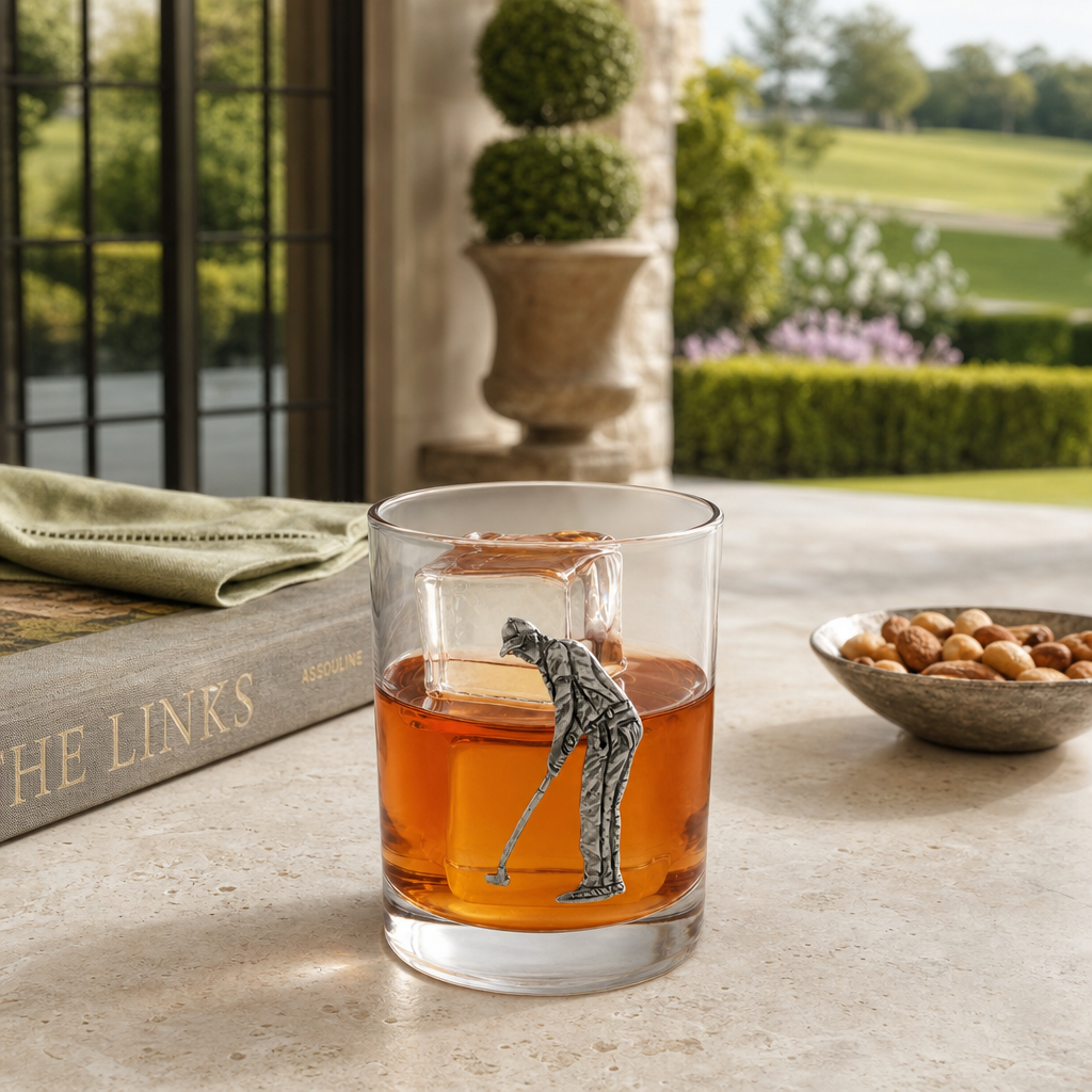 Golfer Double Old Fashioned Glass 7