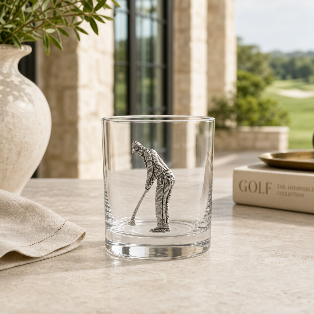 Golfer Double Old Fashioned Glass 4