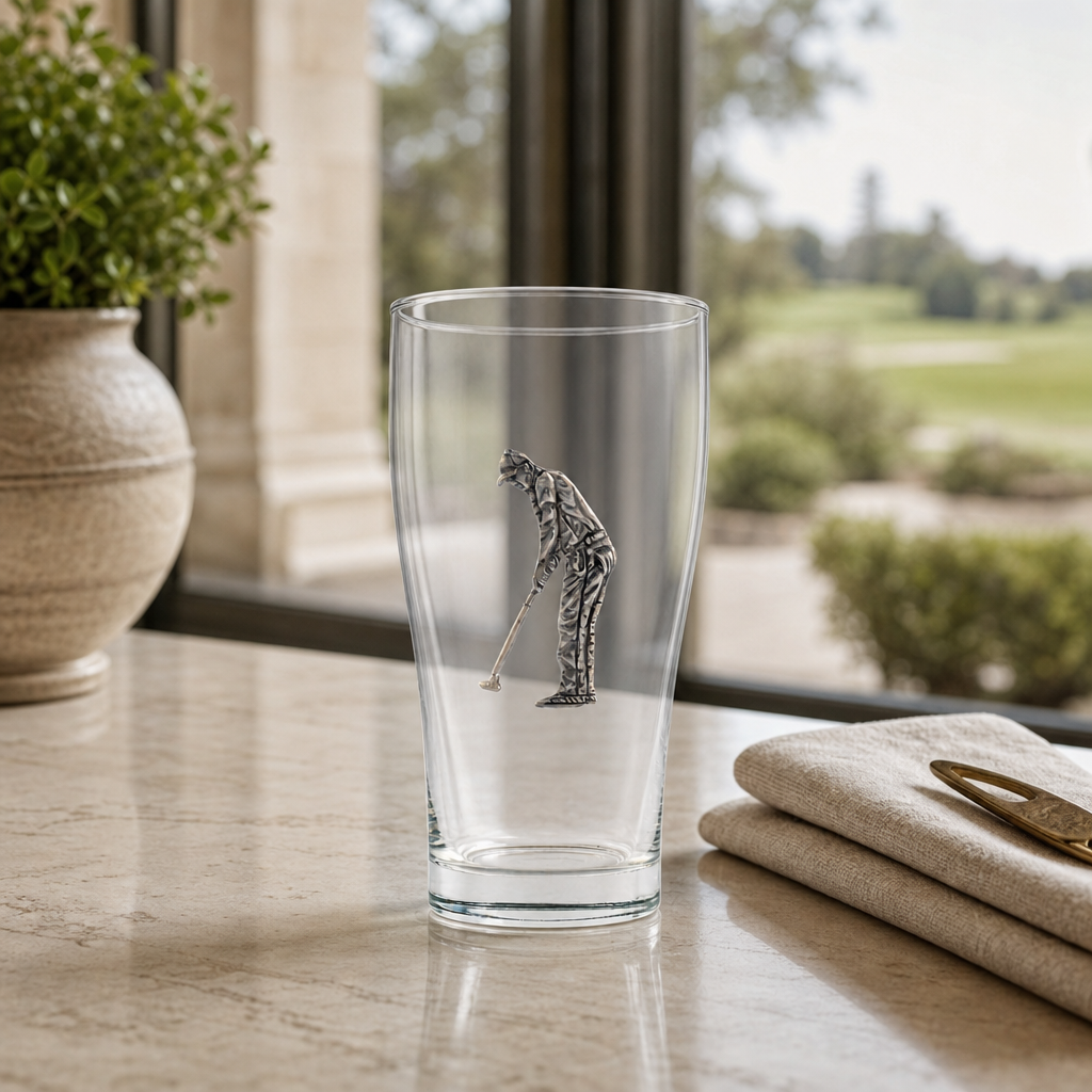 Golfer Beer Glass 3