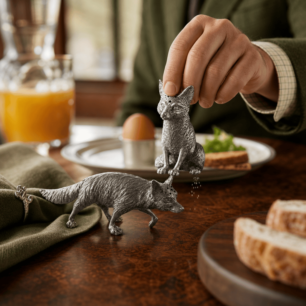 Pewter Foxes Salt & Pepper Set 6