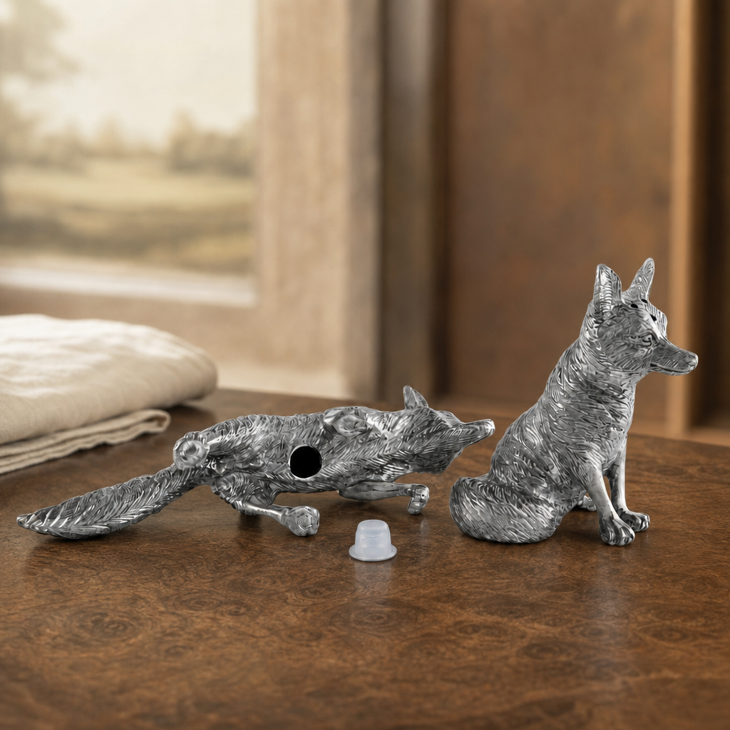 Pewter Foxes Salt & Pepper Set 5