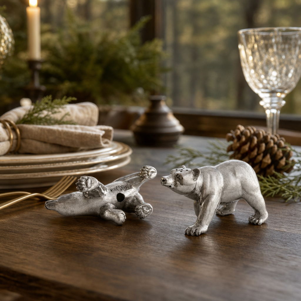 Pewter Polar Bear Salt & Pepper Shaker 9