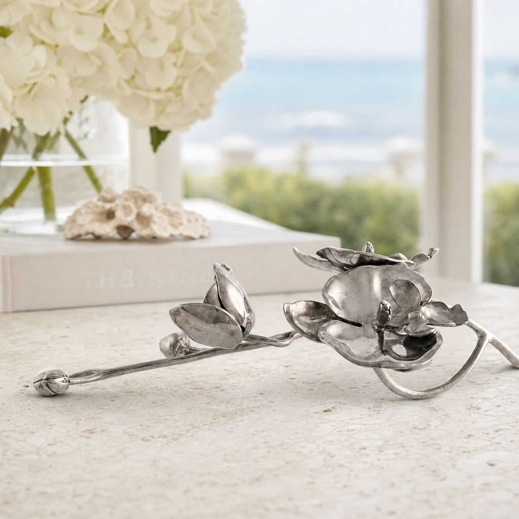 Pewter Orchid Napkin Ring 4