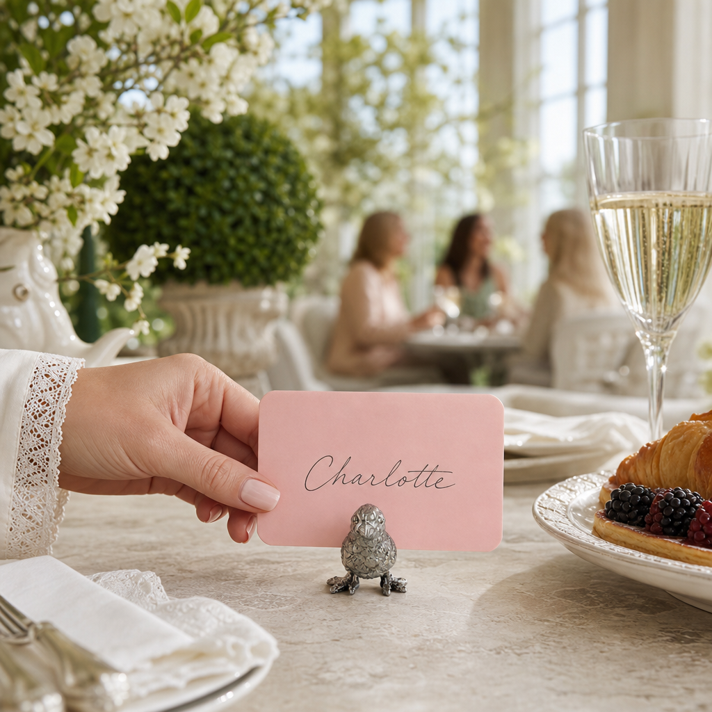 Pewter Song Bird Place Card Holder 6