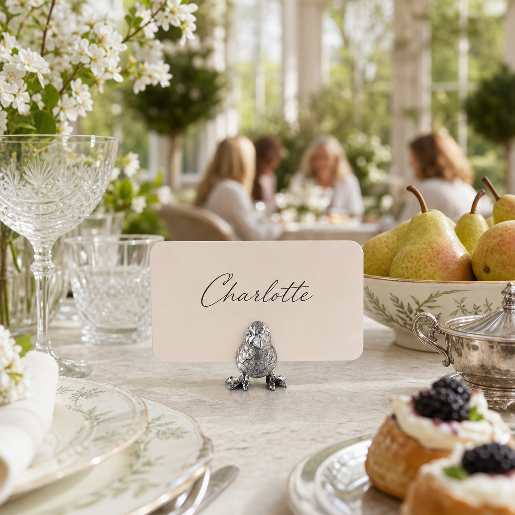 Pewter Song Bird Place Card Holder 3