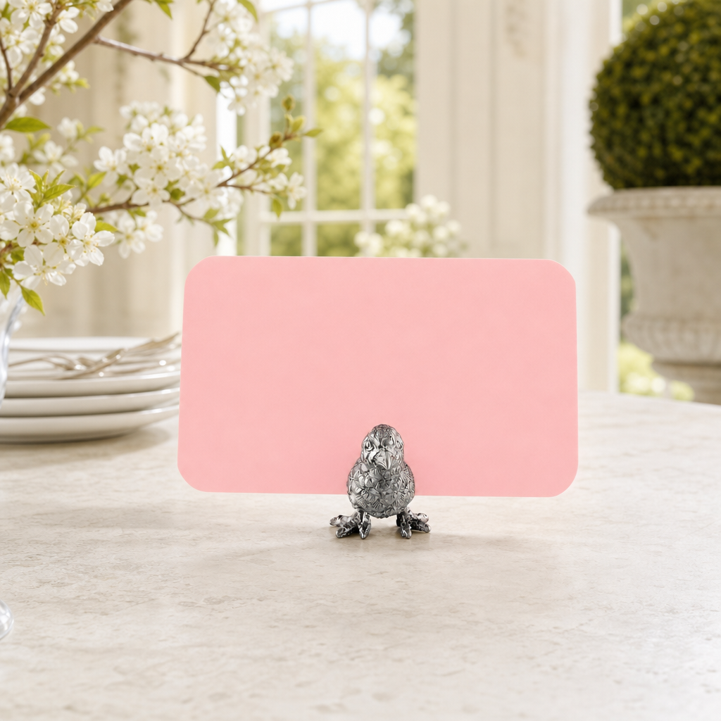 Pewter Song Bird Place Card Holder 2