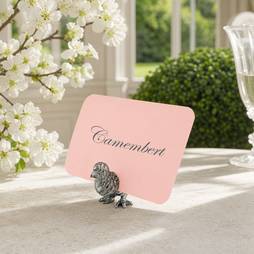 Pewter Song Bird Place Card Holder 3
