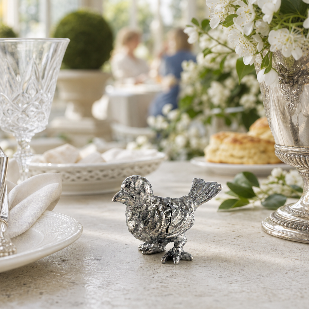 Pewter Song Bird Place Card Holder 9