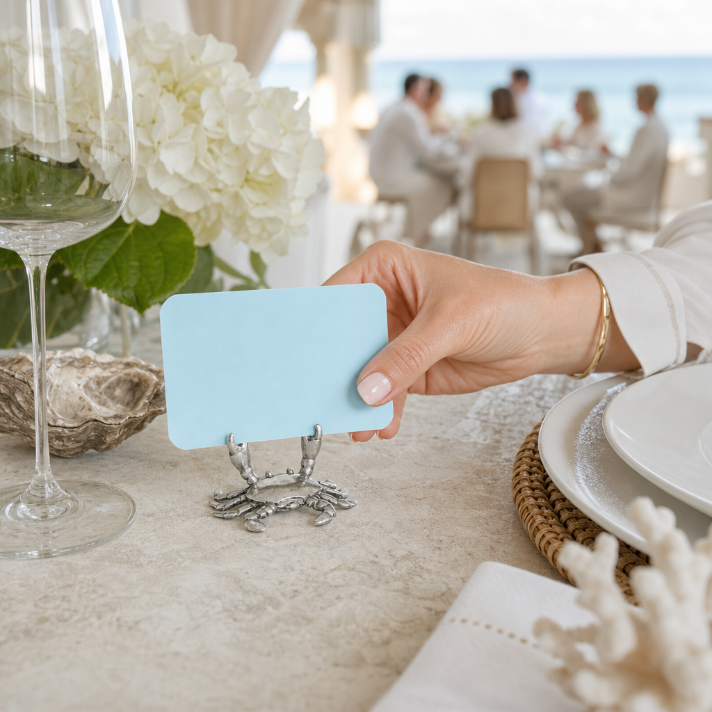 Pewter Crab Place Card Holder 6
