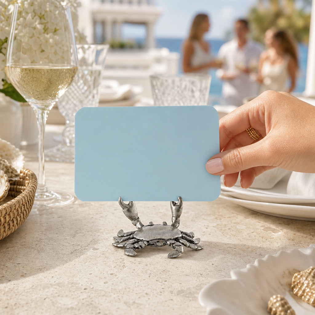 Pewter Crab Place Card Holder 3