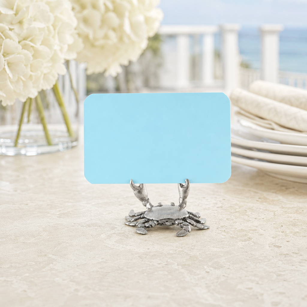 Pewter Crab Place Card Holder 2