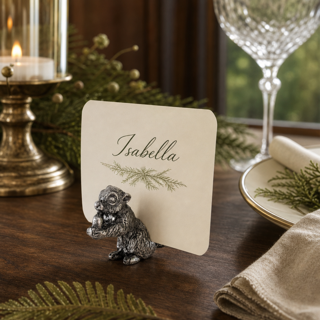 Pewter Squirrel Place Card Holder 7