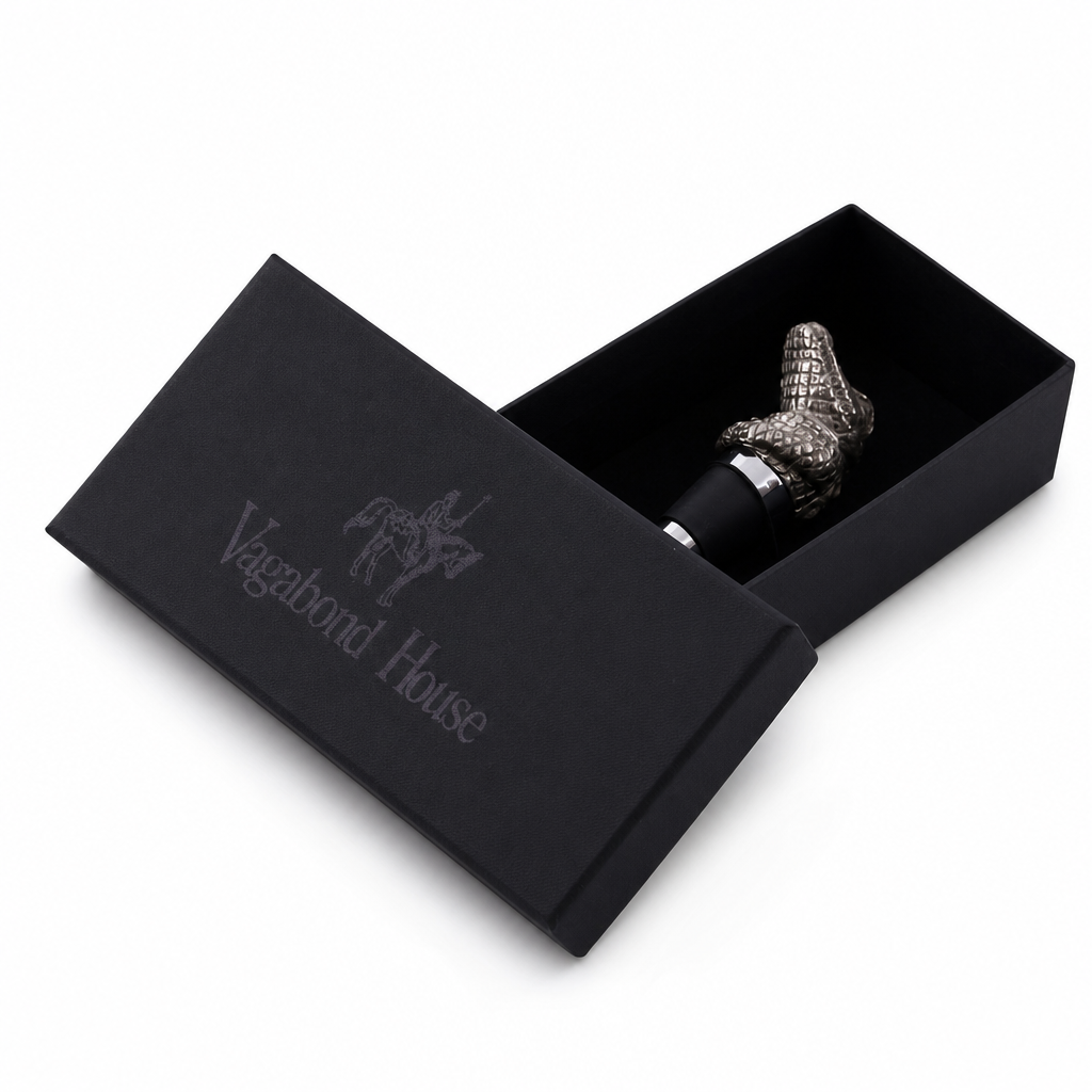 Pewter Alligator Bottle Stopper 6