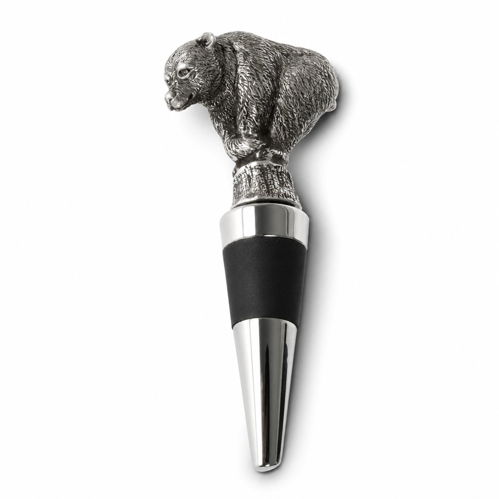 Pewter Bear Bottle Stopper 1