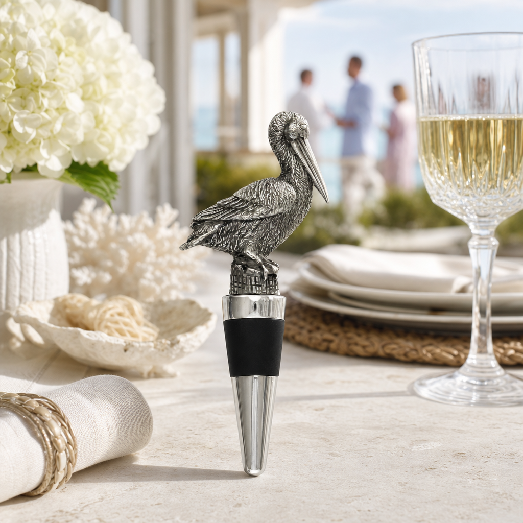 Pewter Pelican Bottle Stopper 4