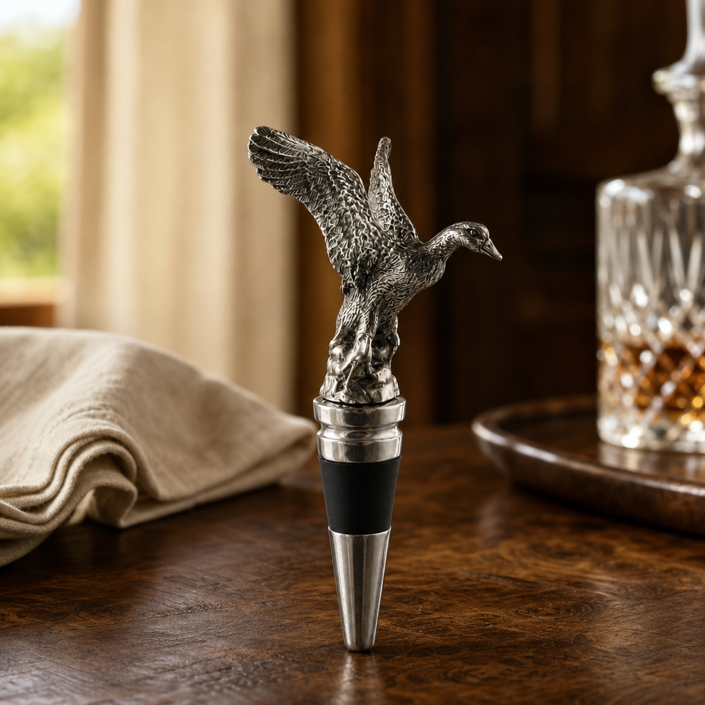 Pewter Flying Duck Bottle Stopper 2