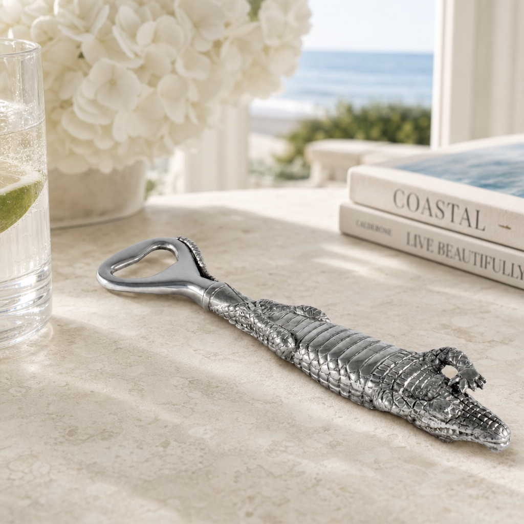 Pewter Alligator Handle Bottle Opener 5