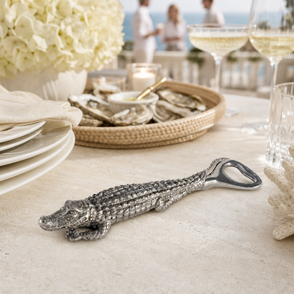 Pewter Alligator Handle Bottle Opener 6