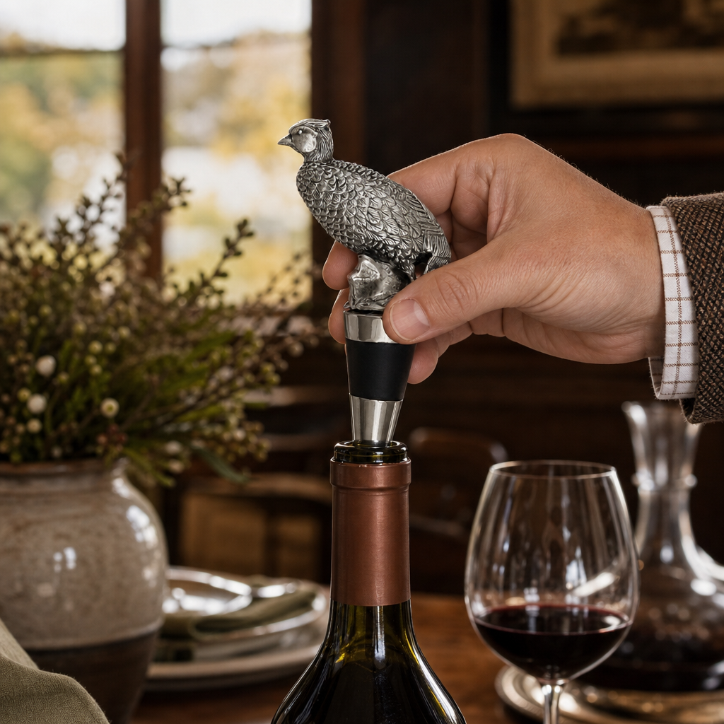Pewter Pheasant Bottle Stopper 4