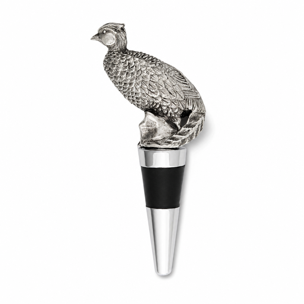 Pewter Pheasant Bottle Stopper 1
