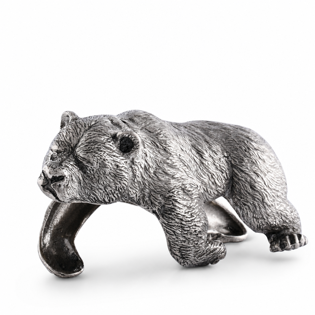 Pewter Sleeping Bear Napkin Ring 1