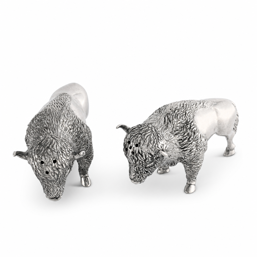 Pewter Bison Salt & Pepper Set 11