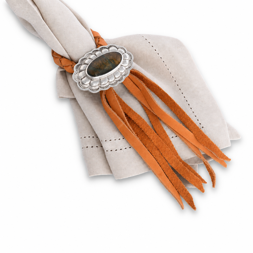 Concho Leather Napkin Ring 8