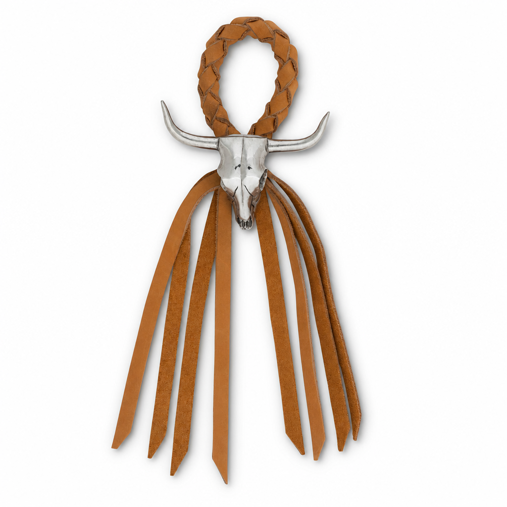 Long Horn Skull Leather Napkin Ring 1
