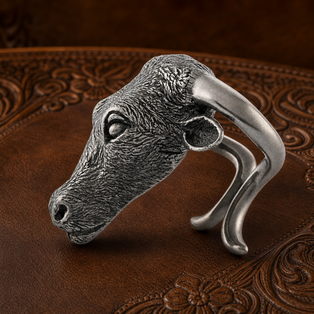 Pewter Steer Head Napkin Ring 2