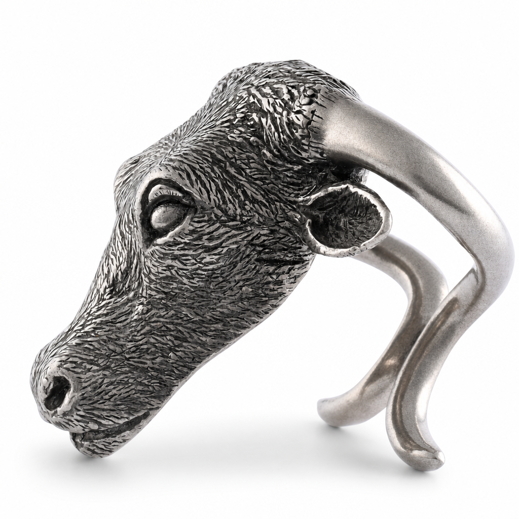 Pewter Steer Head Napkin Ring 1