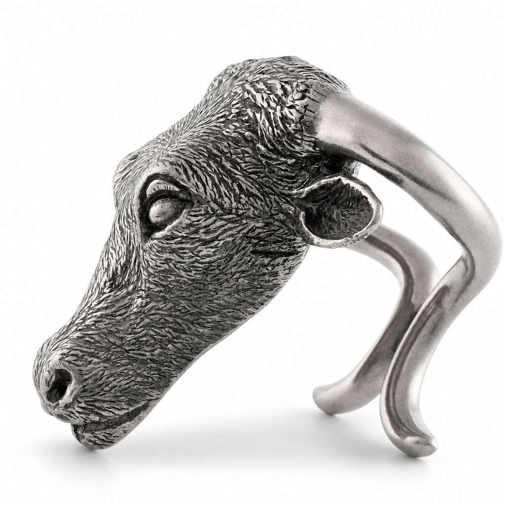 Pewter Steer Head Napkin Ring 1