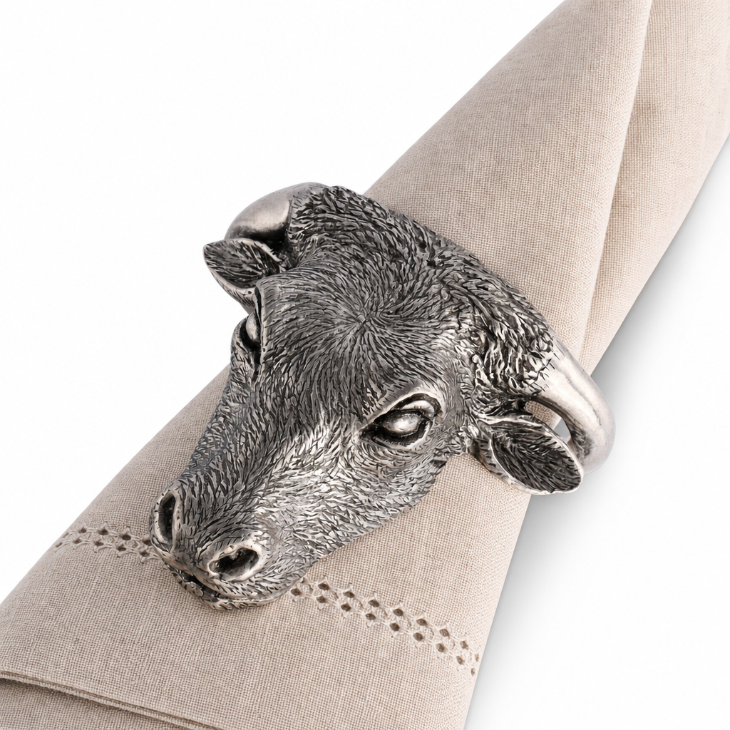 Pewter Steer Head Napkin Ring 10