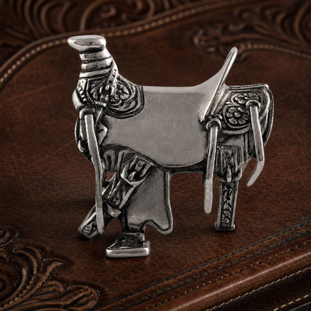 Pewter Cowboy Saddle Napkin Ring 2