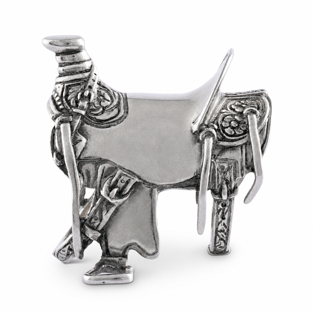 Pewter Cowboy Saddle Napkin Ring 1