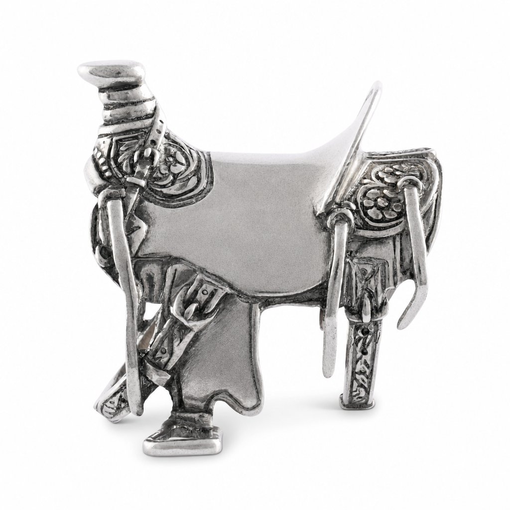 Pewter Cowboy Saddle Napkin Ring 1
