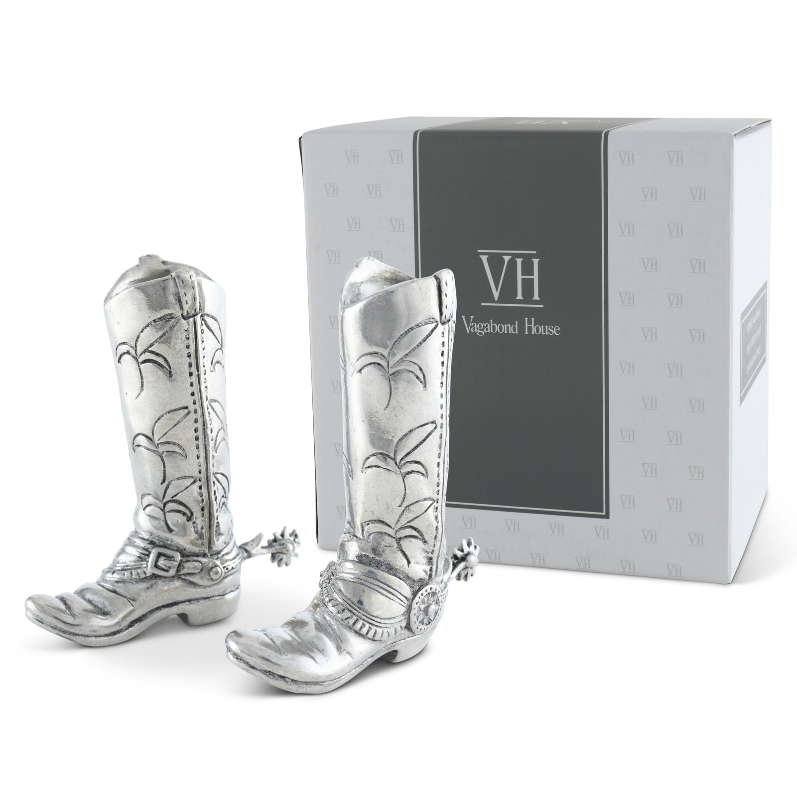 Pewter Cowboy Boot Salt & Pepper Set 10